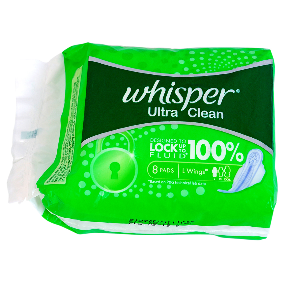 WHISPER ULTRA CLEAN L WINGS 8 PADS