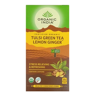 Organic India Tulsi Green Tea Lemon Ginger